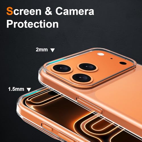 Silicone Clear for iPhone 17 Pro Max Case,Ultra with Comfort Grip | Soft Slim-Fit TPU iPhone 17 Pro Max Phone Cover,Non-Slip,Shockproof Protection,Scrath-Resistant - size: iPhone 17 Pro Max case