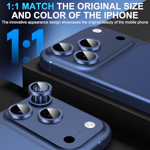 Suoman 2-Pack for iPhone 17 Pro / 17 Pro Max Camera Lens Protector - Blue - color: Dark Blue