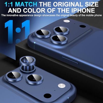 Suoman 2-Pack for iPhone 17 Pro / 17 Pro Max Camera Lens Protector - Blue - color: Dark Blue