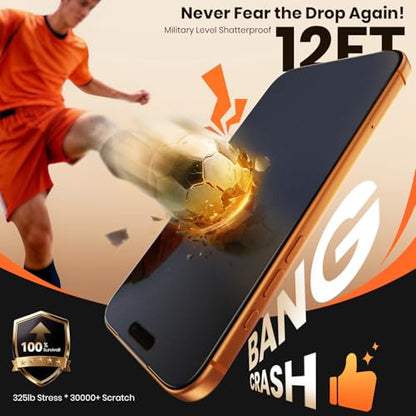 Hoerrye Matte Privacy Screen Protector for iPhone 17 Pro Max - 24° Anti Spy