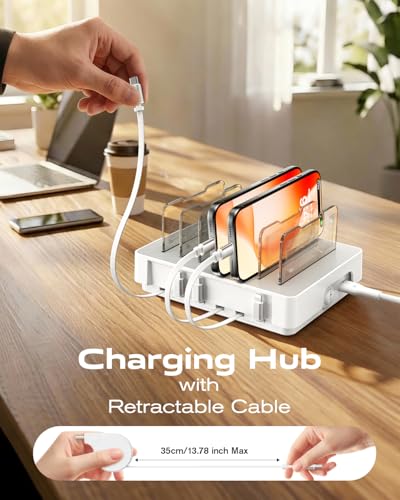 SooPii HomeHub H1 60W Charging Station for Multiple Devices, White - color: White