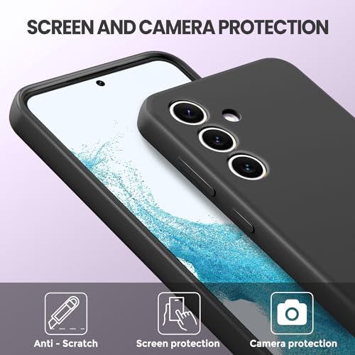 Slim case for Galaxy S24 5g, Liquid Silicone Case for Galaxy S24 2024 (6.2 inch) Shockproof Protective Soft Rubber Samsung Galaxy s24 6.2 Silicone case, Black - color: Black
