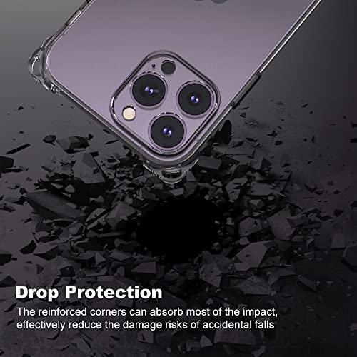 for iPhone 14 Pro Clear Case with Crossbody Strap, Slim Fit Shockproof Protective Phone Case with Anti-Lost Detachable Adjustable Shoulder Neck Lanyard Strap for Girls and Women - size: iPhone 14 Pro