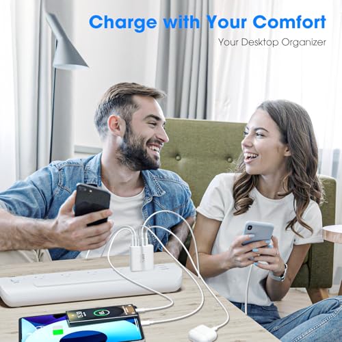 GREPHONE USB C Fast Charger Block,2Pack 60W 5-Port Multiport Charging Block