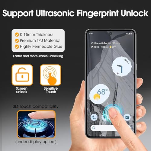 3 Pack Screen Protector for Google Pixel 6A 5G 6.1", HD Ultra-Thin Full Coverage Soft TPU Hydrogel Film Google Pixel 6A - Fingerprint ID Compatible, Self-Healing, Touch Sensitive - size: Google Pixel 6A