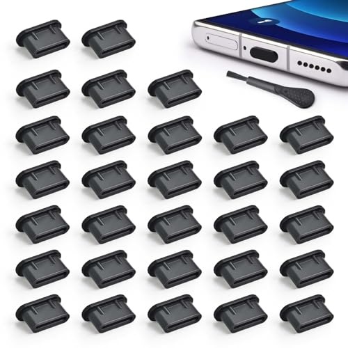 AccEncyc 30P USB C Dust Plug Type C Anti Dust Plugs Cover USB C Dust Cover - size: 30Pcs