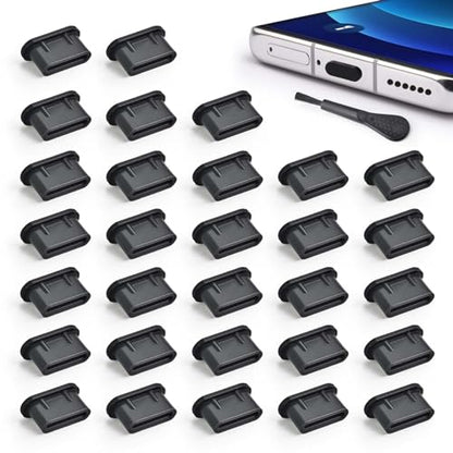 AccEncyc 30P USB C Dust Plug Type C Anti Dust Plugs Cover USB C Dust Cover - size: 30Pcs