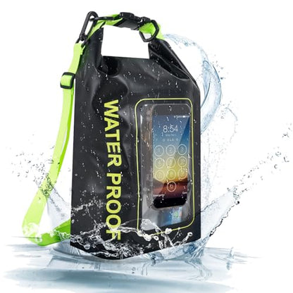 IP68 Waterproof Dry Bag,5L Roll Top Pool Bag,Large Waterproof Phone Pouch,for Boating Kayaking Camping (Black 5L) - color: black 5L