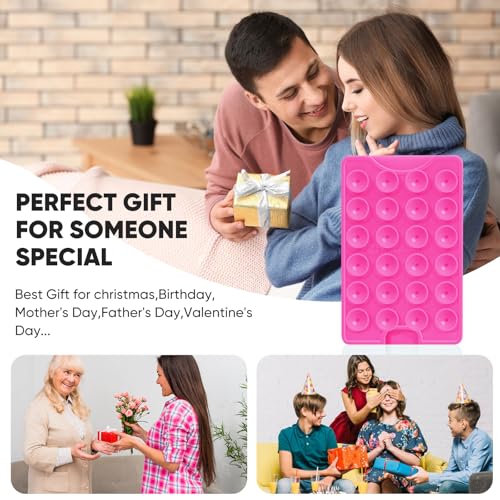 Suction Phone Card Holder Adhesive Mount,Up to 3 Cards,Hot Pink - color: Hot Pink