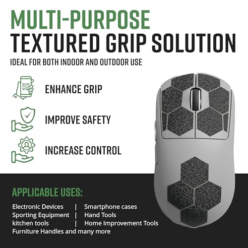 Dragon Grips Black Rubber Grip Tape - 25 Precut 1" Hex Griptape Stickers (Pack of 1), Non-Slip Adhesive for Cell Phones, Controllers, Guns, and Mouse Grip Tape, Rubberized Durable Texture, Made in USA - color: Black, size: 1" - 25pc 1 pack