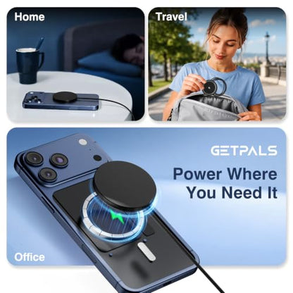 15W Fast Magnetic Wireless Charging Pad Suitable for Travel Home Office - color: Black