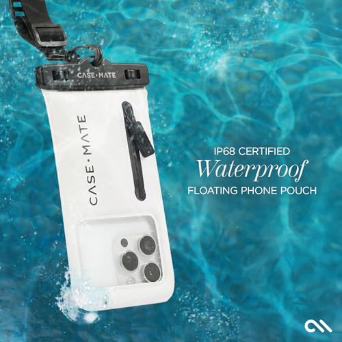 Case-Mate IP68 Waterproof Large Phone Pouch - Sand Dollar | Zip Pocket for 3 Cards & Cash - Floating Phone Case w/Crossbody Lanyard -Fits All Phones -Beach Cruise Ship Travel Essentials - color: Sand Dollar w/ Zip Pocket