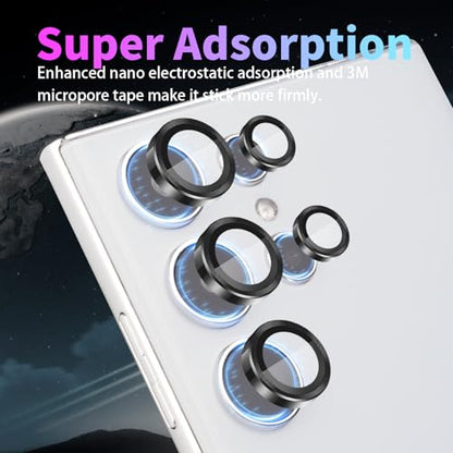 Camera Lens Protector for Samsung Galaxy S22 Ultra, Black - color: Black
