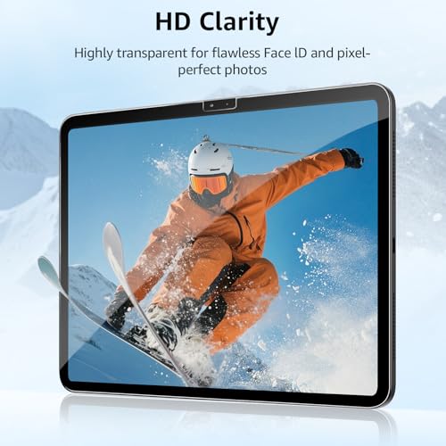 2-Pack Glass Screen Protector for iPad 11th A16 11-in. /10th Generation 10.9-in. (2025/2022) Military Shatterproof, 9H+ Hardness, Auto-Alignment Frame, Anti-Fingerprint, HD Clear, Scratch Resistant - size: iPad (A16) 11th/10th Gen (2025/2022)