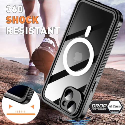 AICase iPhone 13 Case Waterproof with MagSafe Clear Snowproof,Dustproof and Shockproof,IP68 Certified Full Body 360 Protection Fully Sealed Underwater Cover for iPhone 13 6.1" - color: iphone 13 Waterproof Case