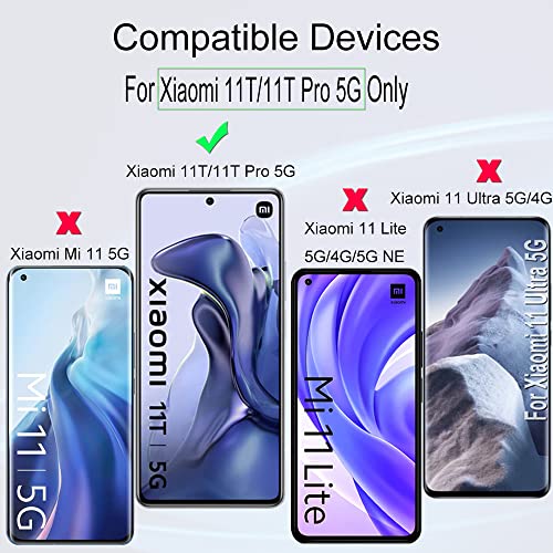 Ibywind Screen Protector For Xiaomi 11T/11T Pro(5G),with 2Pcs Tempered Glass,1Pc Camera Lens Protector,1Pc Backing Carbon Fiber Film [Fingerprint Reader,Easy to install] - size: Xiaomi 11T/11T Pro 6.67 inch