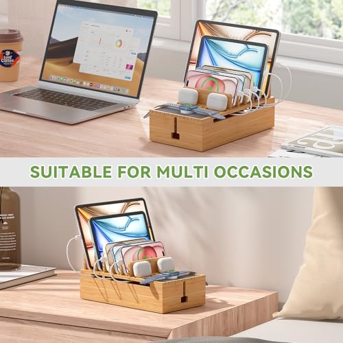 Pezin & Hulin Bamboo Charging Stand Rack, No Power Adapter Supply -Natural - color: Natural