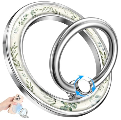 Magnetic Phone Ring, Compatible with MagSafe Phone Grip, Green Grass - color: Green Grass