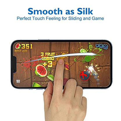 Mothca 2 Pack Matte Glass Screen Protector for iPhone 13 [6.1 inch] with 2 Pack Camera Lens Protector, Anti-Glare & Anti-Fingerprint Tempered Glass Film, Case Friendly Bubble Free Smooth as Silk - size: iPhone 13-6.1 Inch