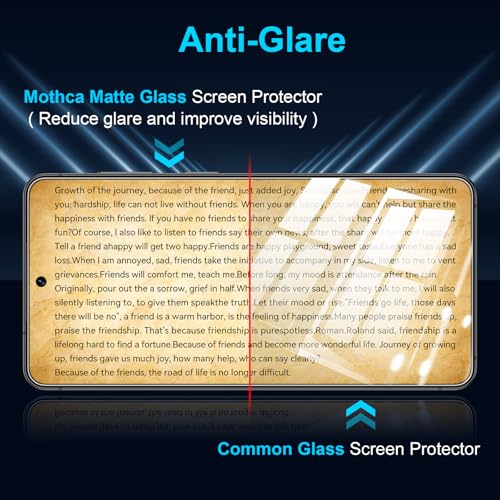 Mothca 2 Pack Matte Glass Screen Protector for Samsung Galaxy S26 6.3-inch + 1 Set Camera Lens Protector [Auto Fit Box] Dust Free Easy Installation Anti-Glare Tempered Glass, Smooth as Silk