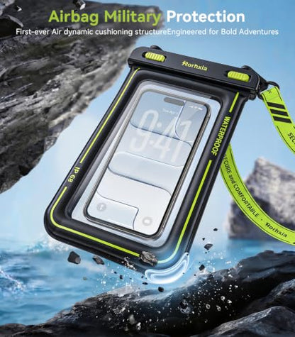 Rorhxia [Enjoy Superior Waterproof Freedom] IP68 Waterproof Phone Pouch Double Space Floating Waterproof Phone Case with Lanyard Dry Bag for iPhone 17 Pro Max 16 15 S26 Travel Beach & Water Adventures