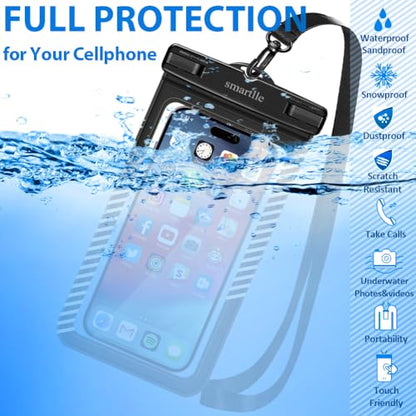 Waterproof Phone Pouches Bags Holder, Cell Phone Water Protectors 4 Pack for Swimming, IPX8 Waterproof Phone case Cover for iPhone 15 14 13 Pro Max 12 11, for Galaxy S24 S23 Ultra Up to 7"