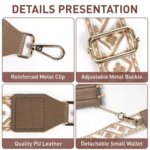MOLOPPO Detachable Phone Lanyards Crossbody Strap for iPhone for Android - color: Brown