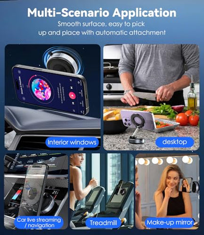 CloudValley Vacuum Magnetic Car Phone Mount for MagSafe - style: Magnetic Mount-Black