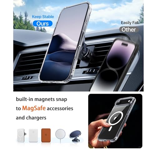 for iPhone 17 Air Clear Case, Compatible with MagSafe, Magnetic Phone Case, Shockproof Military-Grade Protection，Upgraded [Anti-Yellowing](Transparent MagSafe, iPhone 17 air) - color: Transparent Magsafe, size: iPhone 17 Air
