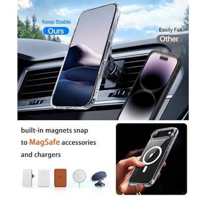 for iPhone 17 Air Clear Case, Compatible with MagSafe, Magnetic Phone Case, Shockproof Military-Grade Protection，Upgraded [Anti-Yellowing](Transparent MagSafe, iPhone 17 air) - color: Transparent Magsafe, size: iPhone 17 Air