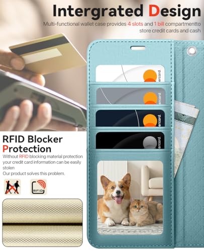 OCASE for Samsung Galaxy S26 Ultra Detachable Wallet Case with Card Holder, [2 in 1] PU Leather Flip Folio Case with RFID Blocking Stand Wrist Strap Shockproof Phone Cover 2026, Ice Blue - color: Ice Blue, size: Samsung Galaxy S26 Ultra