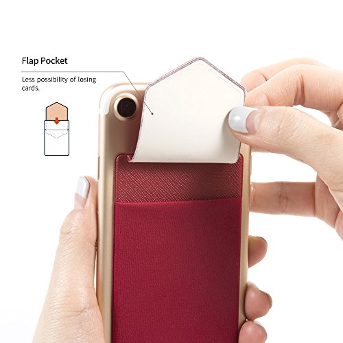 Sinjimoru Card Holder for Back of Phone, Stick on Phone Wallet, Blue - color: blue