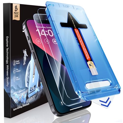 MAGIC JOHN 2 Pack for iPhone 13/14/13 Pro Tempered Glass Screen Protector - size: iPhone 13/13 Pro/14