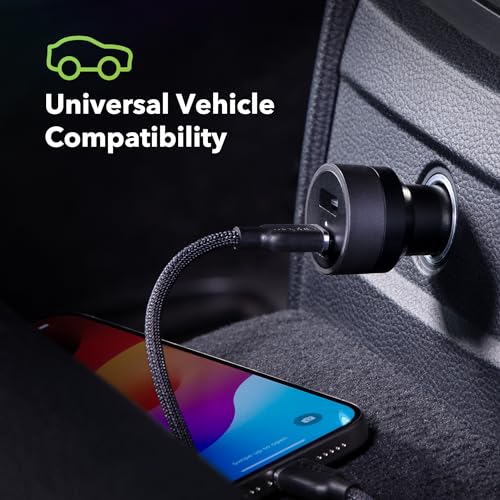 Mophie 42W Dual USB-C + USB-A Car Charger, Universal AUX Compatibility - style: USB-C & USB-A