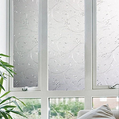 Frosted Window Privacy Film, Glass Door Privacy Film Non-Adhesive Window Clings for Home Office Space Decoration, Anti-UV, Heat Control and Prevent Bird Strikes (Wheat, 17.7x78.7 Inch) - size: 17.7x78.7 Inches