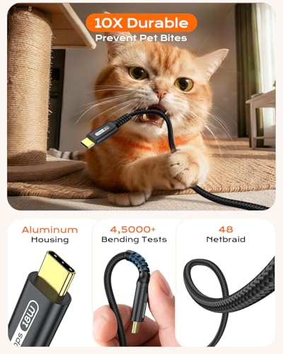10Gbps Android Auto USB Cable, 4FT USB 3.1 Gen 2 Data Transfer & 3A Fast Charge USB A to USB C CarPlay Cable Braided Cord for iPhone 17/16/15, Galaxy S26/S25, SSD, Xbox/PS5, Tablet, Camera and More - size: 4FT