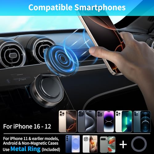 Vacuum Suction Magnetic Phone Holder for iPhone 17 16 15 14 13 Pro