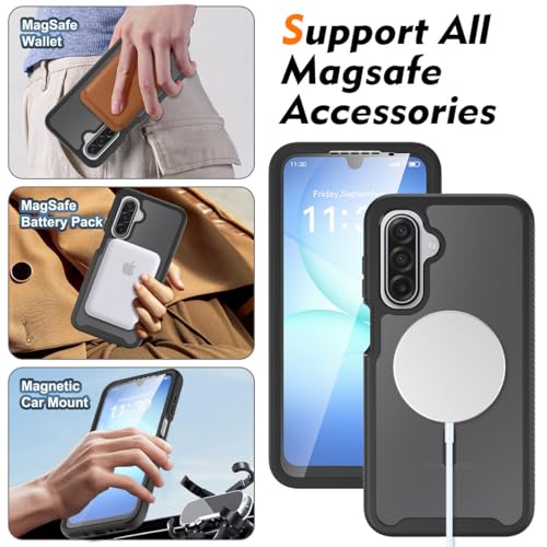 Magnetic Phone Case for Samsung Galaxy A37 / A36 /A56, Black - color: Black