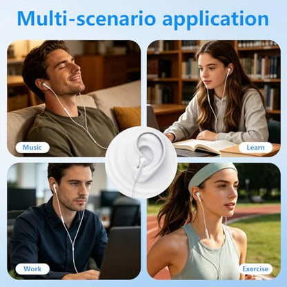 5 Pack USB C Headphones with Microphone Volume Control for iPhone 17/16/15 Pro Max iPad Plus Type-C USB-C Wired Earbuds USB Type C Earphone for Samsung S25 Ultra S24 S23 S22 （1.2M/4Ft）