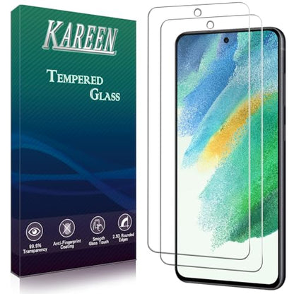 KAREEN Screen Protector for Samsung Galaxy S21 FE 5G Tempered Glass Film - color: Clear