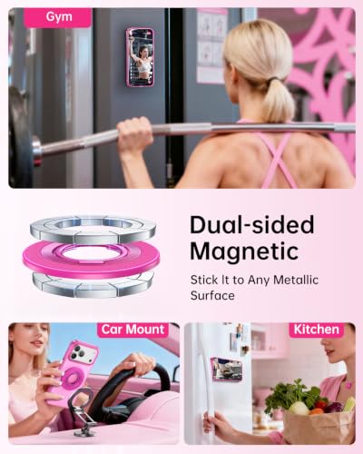 SYNCWIRE for MagSafe Phone Grip, Magnetic Phone Ring Holder - color: Hot Pink