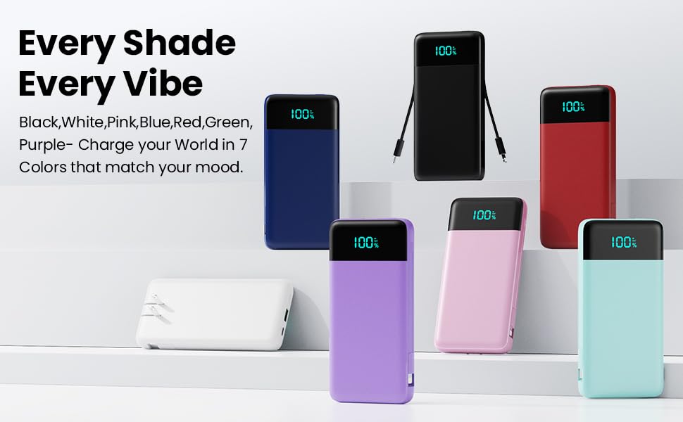 Portable Charger with Built-in AC Plug and Cables,13800mAh All in One USB C Fast Charging Power Bank,Travel Essentials Portable Phone Charger Battery Pack for iPhone 18/17/16/15/14/13,Galaxy,Android - color: Black