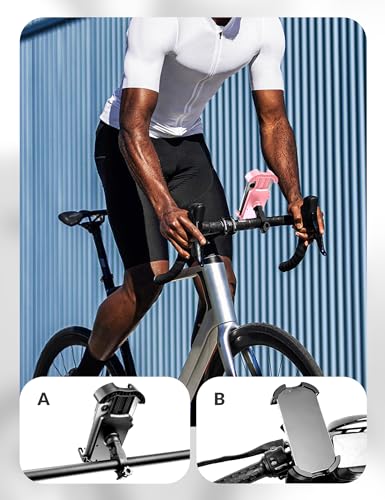 ROCKBROS Bike Phone Holder Security Lock Shockproof Bicycle Phone Mount - color: Handlebar Mount Blue