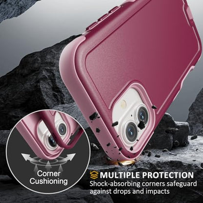 Follaroma Magnetic for iPhone 16 Case, Heavy Duty Cases, Purple Pink,6.1" | Compatible with MagSafe, Heavy Duty Shockproof,Military-Grade Anti-Drop Protective,Dual Layer Magnetic Protection Phone Cover - color: Purple Pink, size: iPhone 16 6.1''