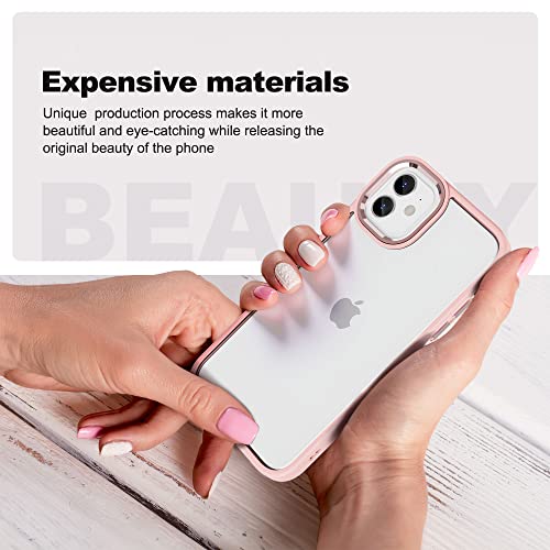 ULAK Clear Case for iPhone 12/iPhone 12 Pro, Hybrid Protective Slim Transparent Anti-Scratch Shock Absorption TPU Bumper Cover Designed Phone Case, Baby Pink | Hybrid Protective Slim Transparent Anti-Scratch Shock Absorption TPU Bumper Cover Designed Phon