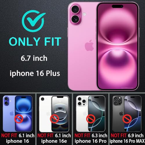 YKHJKLEC for iPhone 16 Plus Case, Military Grade 3 in 1 Heavy Duty Shockproof/Drop Proof/Dust Proof Case with 2Pcs Tempered Glass Screen Protector (Black/Black) - color: Black/Black
