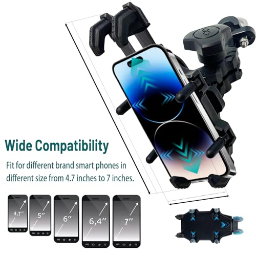 Motorcycle Phone Mount ATV 4 Wheeler Phone Holder Sturdy Hold Anti-theft