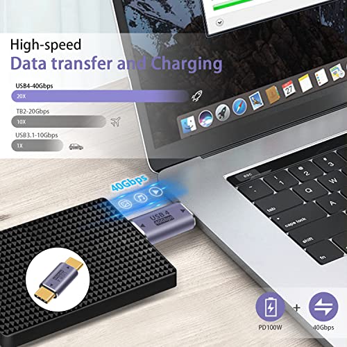 Duttek USB C Extender Adapter, USB C Coupler 40Gbps,100W PD and 8K@60Hz Video Display, Type C to Type C Adapter for Steam Deck, MacBook,Thunderbolt ect (3 Pack) - style: Three Styles USB C Adapter