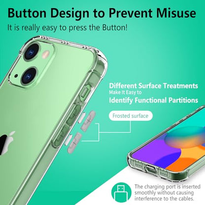 ONES Clear Case for iPhone 15 Anti-Yellowing Crystal Clear Case, Military-Grade Shockproof Slim Transparent Phone Cover with Camera Guard - color: HD High Transparency, size: iPhone 15