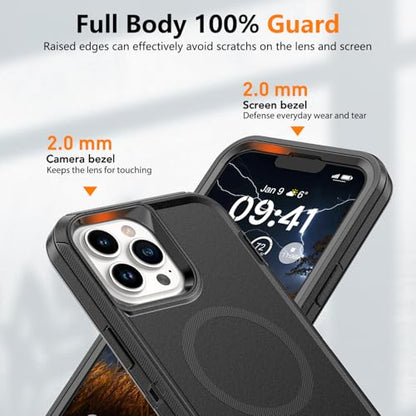 TUTUKII Magnetic for iPhone 13 Pro Max/12 Pro Max Case with Belt Clip Holster - size: iPhone 12 Pro Max & 13 Pro Max 6.7"